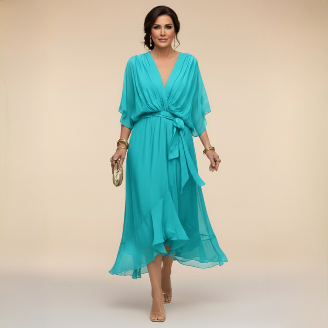 Lara™ | Chiffon Dress With V-neck